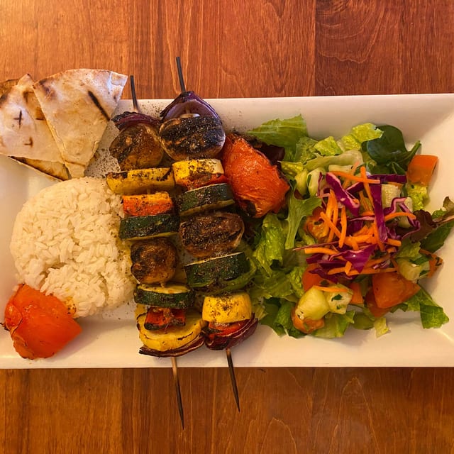 Veggie Kebab Plate.
