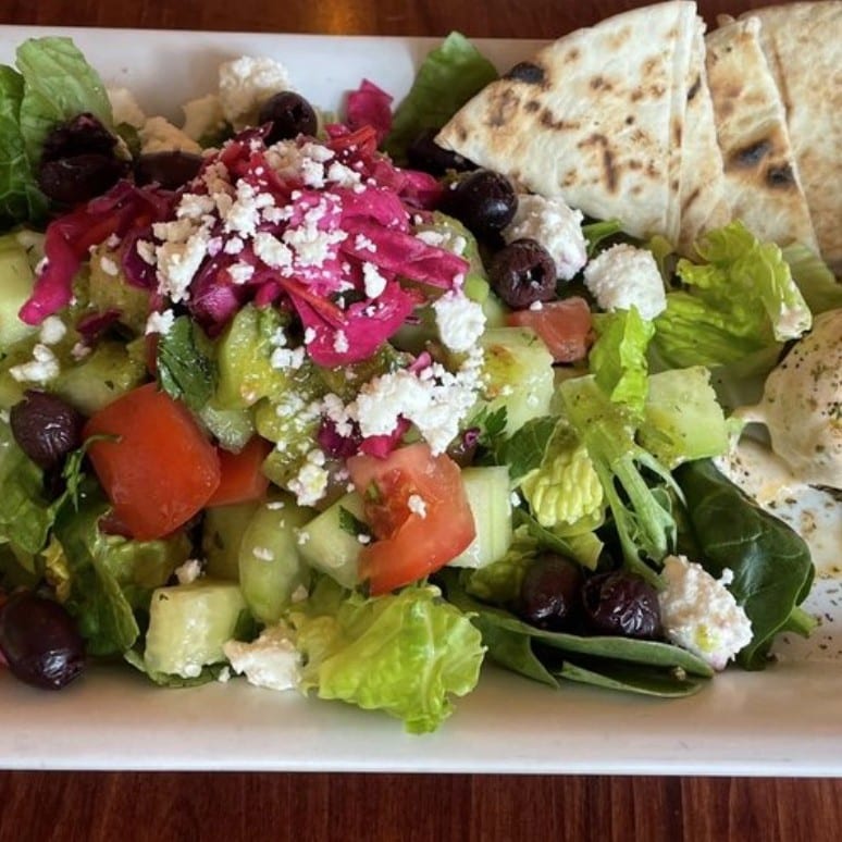 Greek Salad with Falafel.