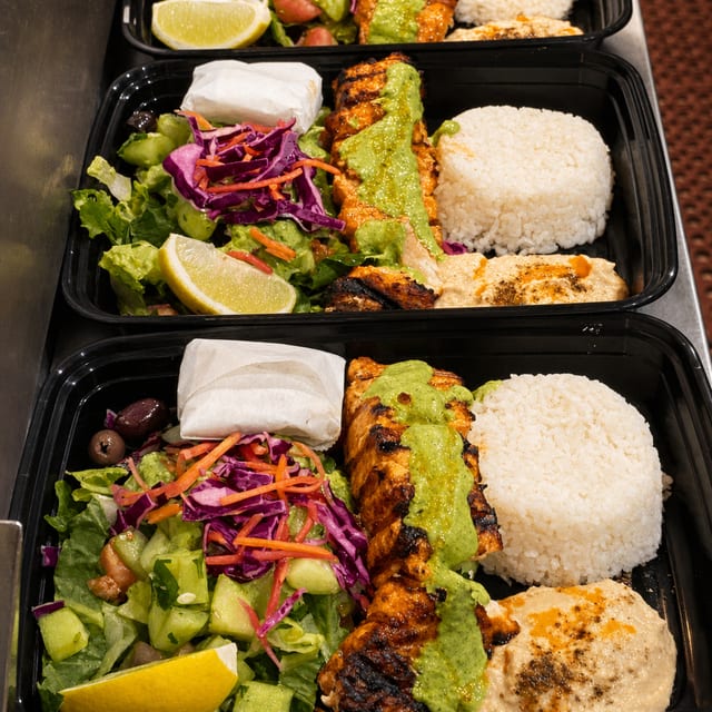 Salmon Shish Kebab Catering Platter.
